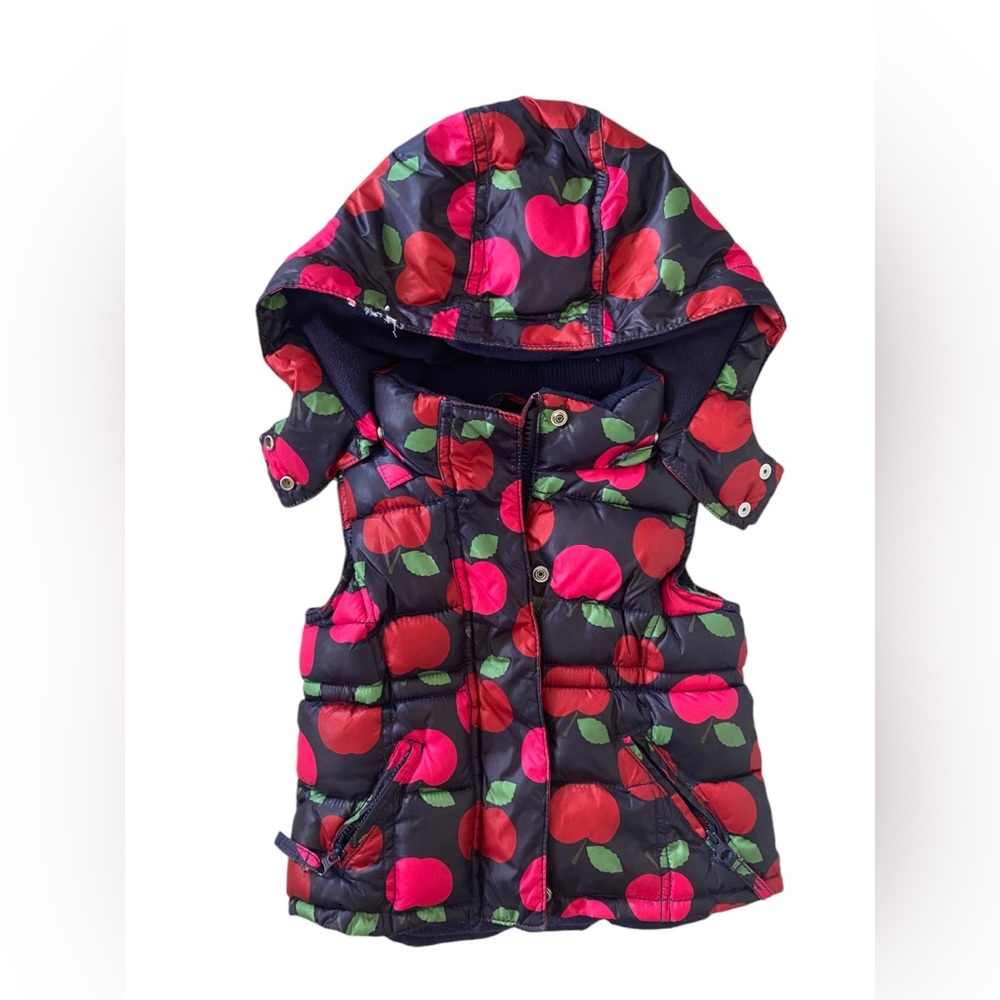 GAP Red & Pink 🍎 Hooded Puffer Vest - Girls 3 Years Old
